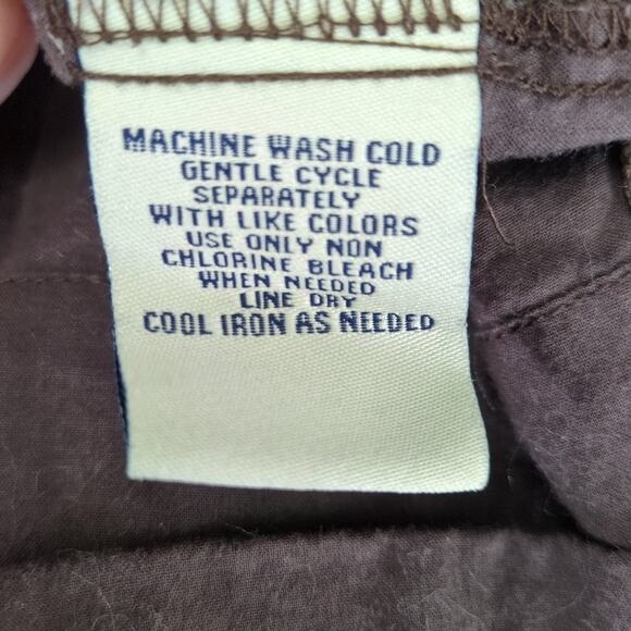 Caribbean Joe Women's XL Button Up Tunic Shirt, Brown Safari Cargo 3/4 Sleeve - Picture 6 of 6